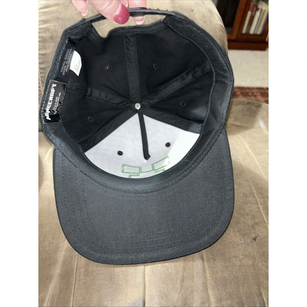Minecraft‎ Creeper Black Green Cap Hat Snap Adj Closure Unisex Youth Hat